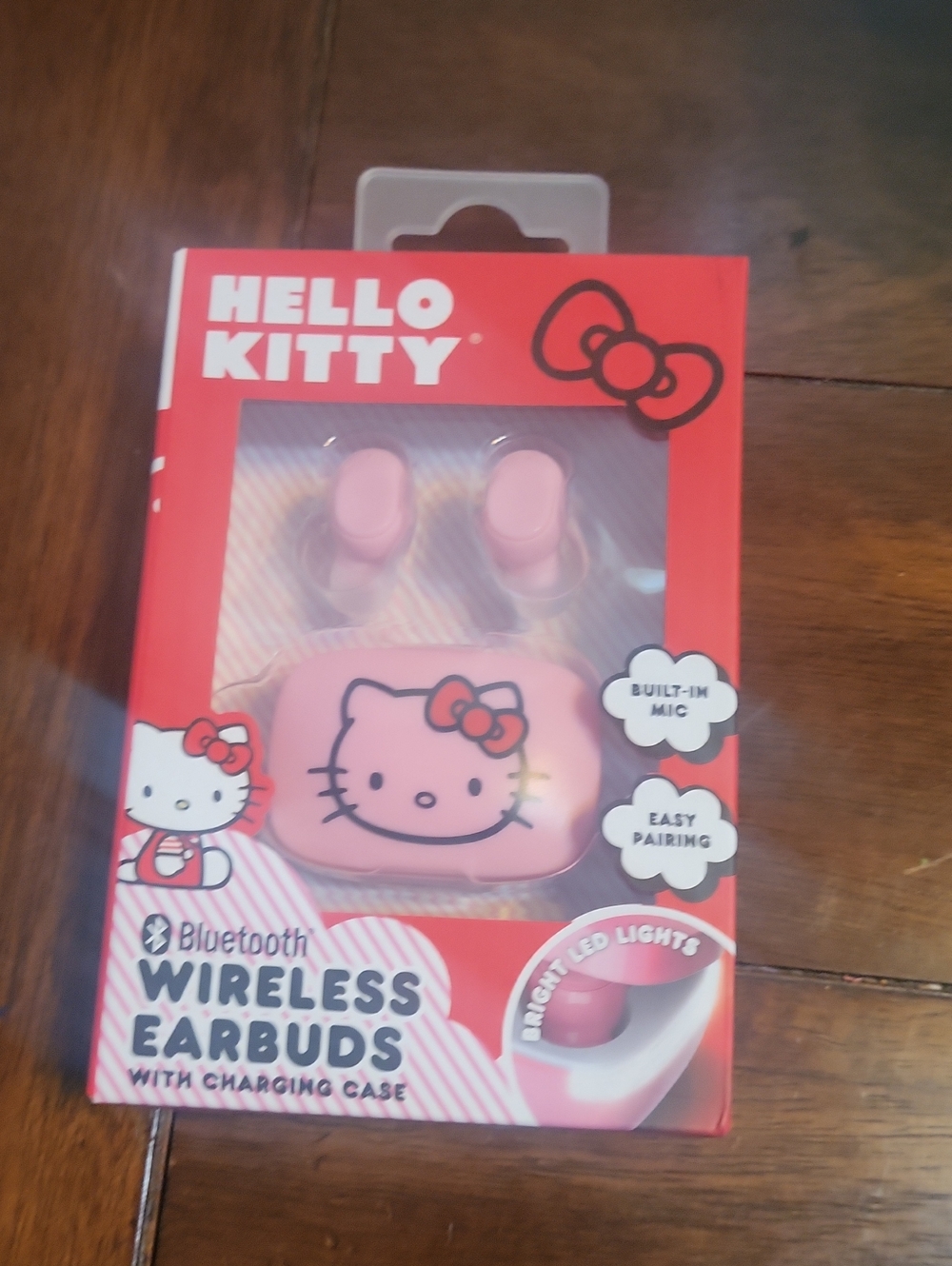 Sanrio Hello Kitty Pink Wireless Earbuds with Character Charging Case